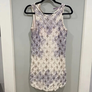 Alya Women's Light Purple White Floral Lace Mini Dress Sz S